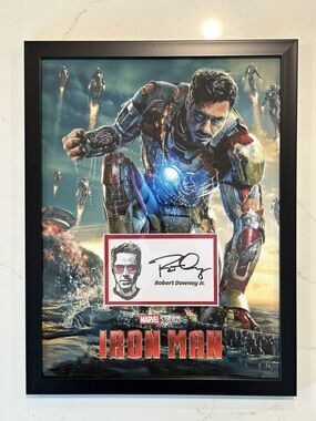 Robert Downey Jr. Autograph Signed 12x16 Iron Man Marvel Matte Framed Full SIG
